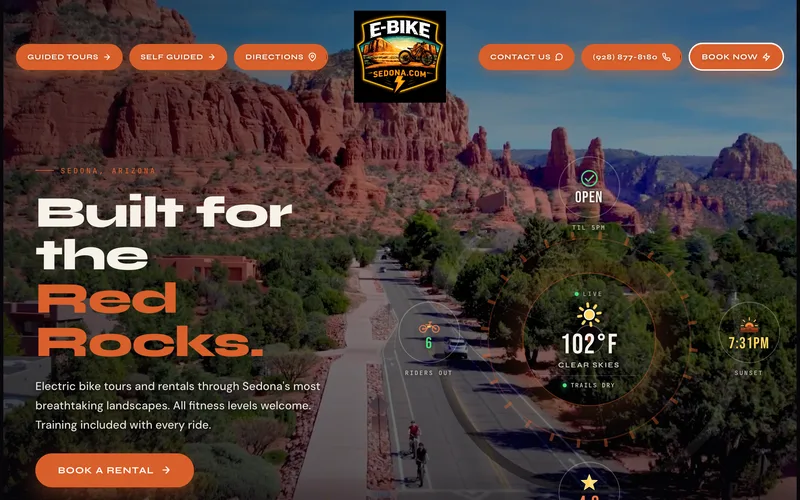 eBike Sedona Tours and Rental website screenshot
