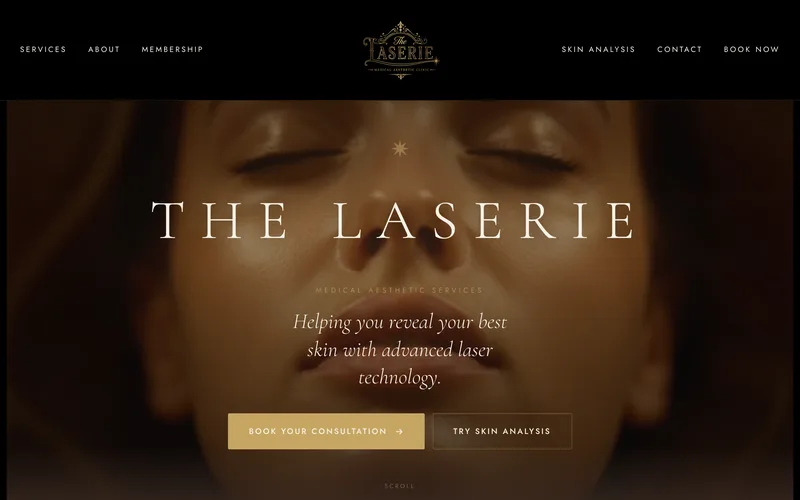 The Laserie website screenshot